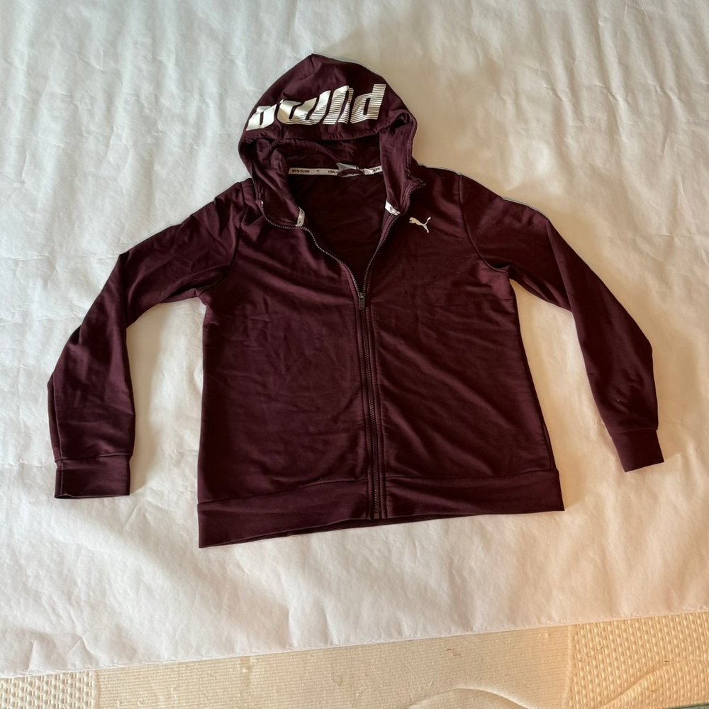Womens Puma zip up hoodie thin sweatshirt
